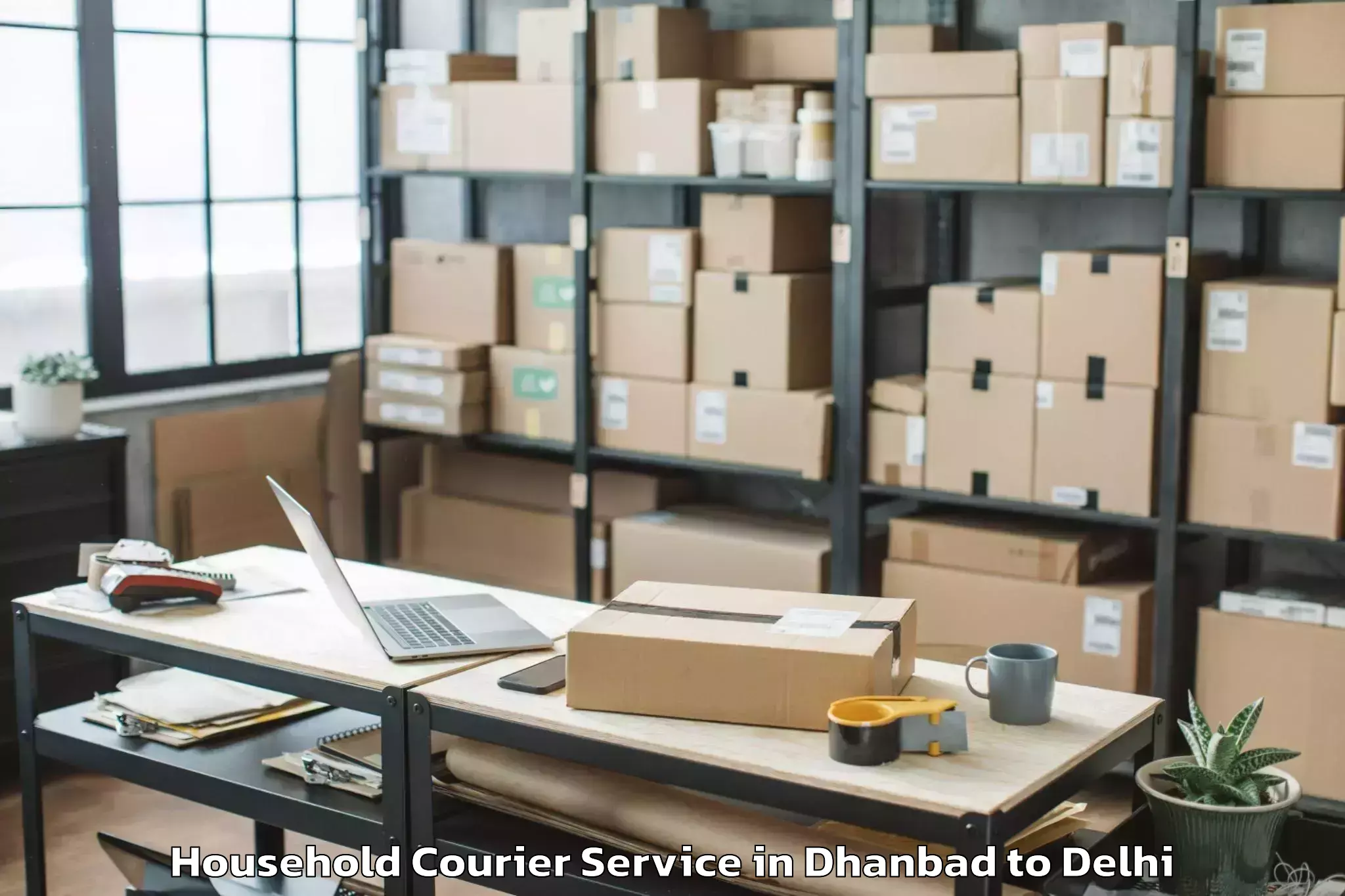 Trusted Dhanbad to Nangloi Jat Household Courier